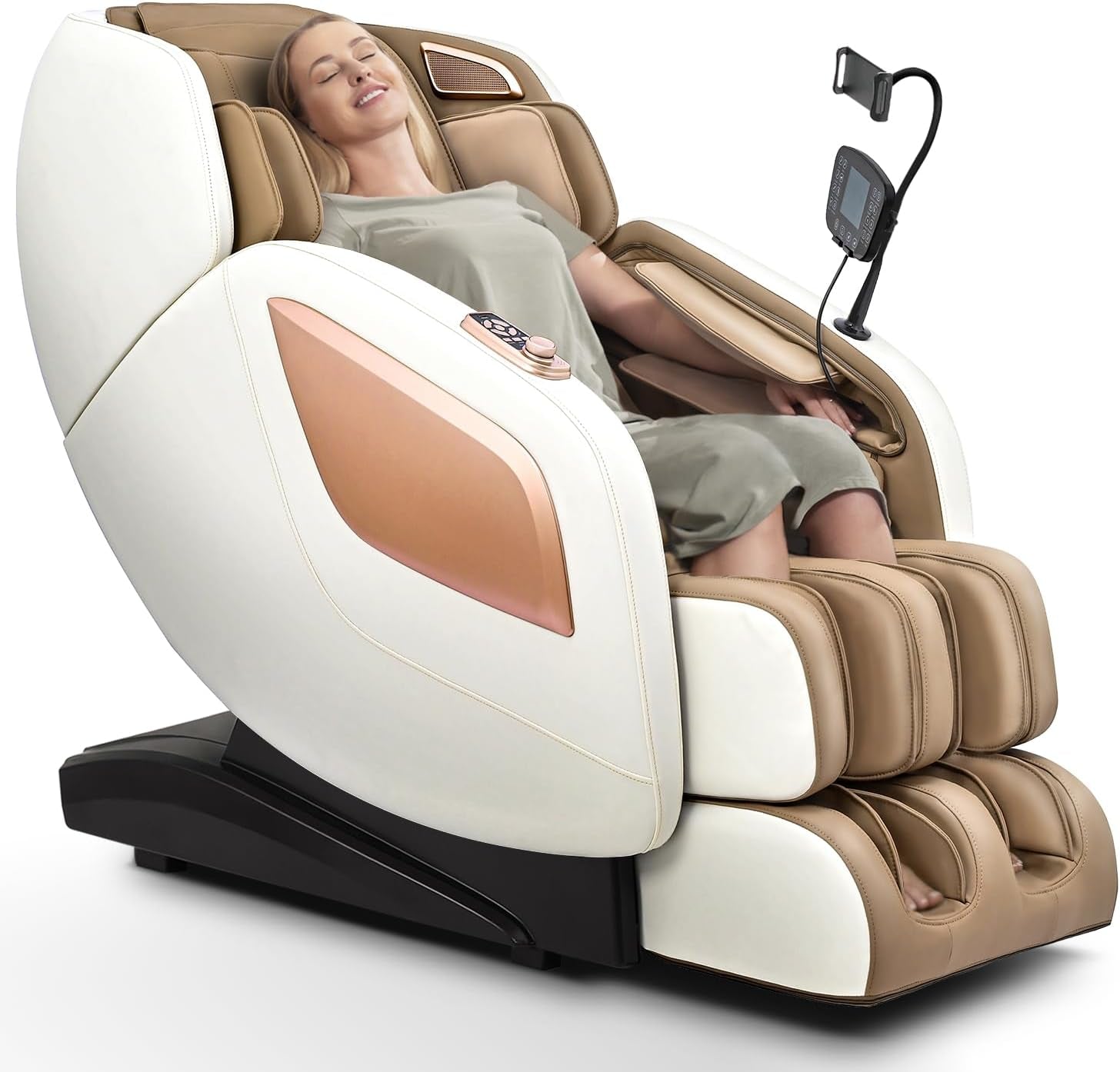 Massage Chair Full Body with Heat, Full Body Zero Gravity Shiatsu Massage Chair, Kneading Recliner W/ 20 Auto Modes, Foot Massage, Bluetooth, USB Charging Port, Touch Screen Controller