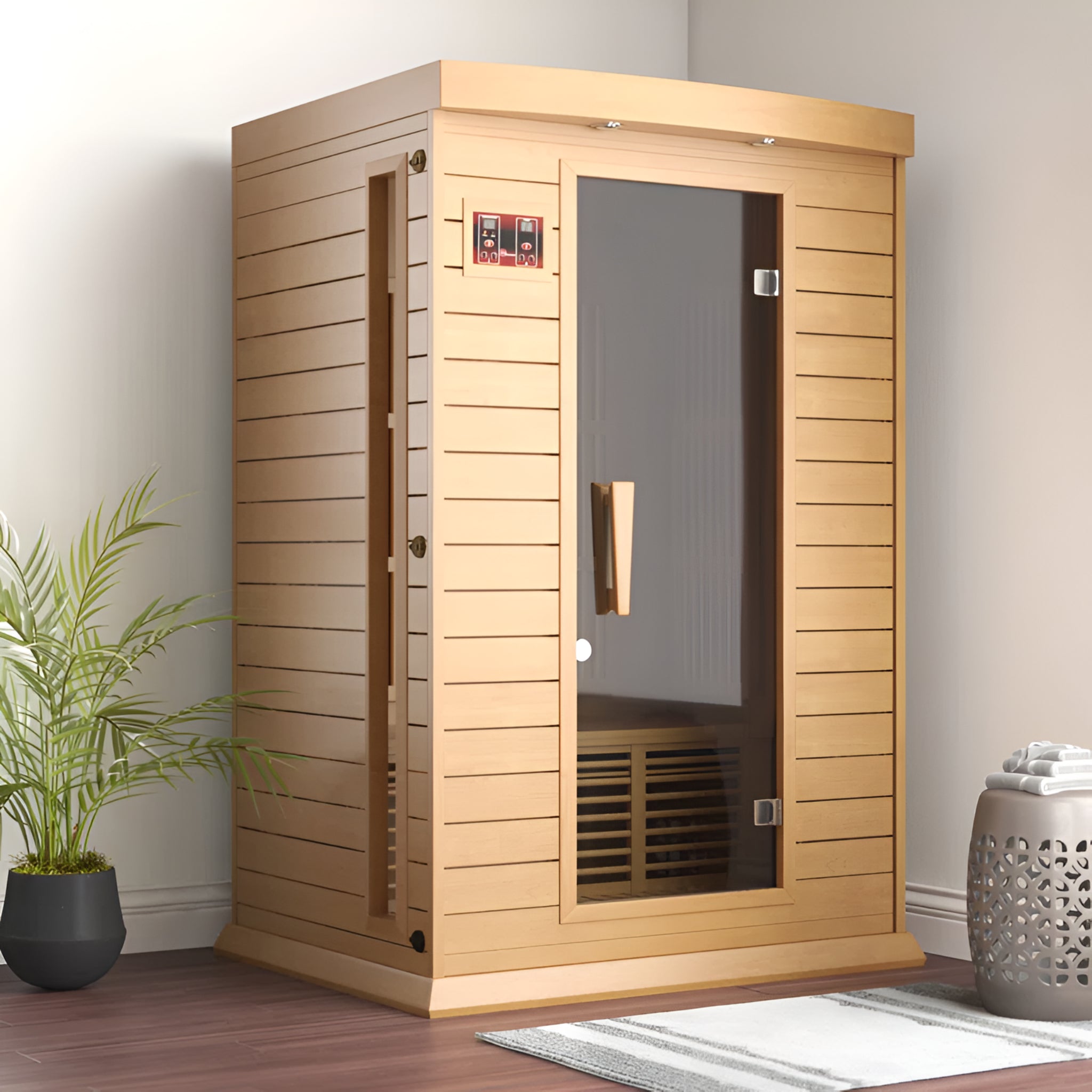 Toulouse 2 Person Bluetooth Compatible FAR Infrared Hemlock Sauna