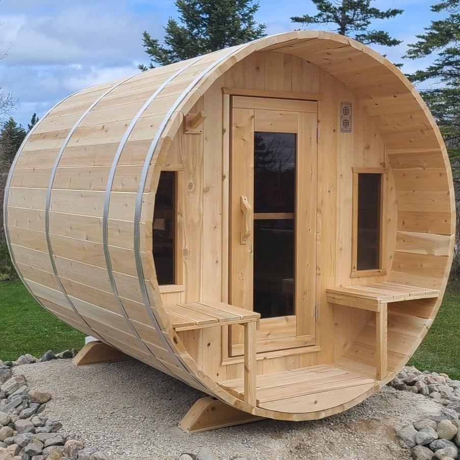 LeisureCraft Canadian Timber Tranquility Sauna (CTC2345W) – 2–6 Person Outdoor Barrel Sauna