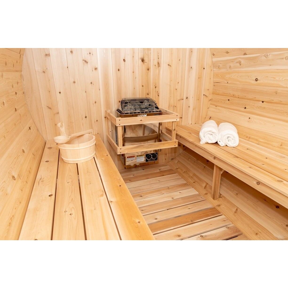 LeisureCraft Canadian Timber Tranquility Sauna (CTC2345W) – 2–6 Person Outdoor Barrel Sauna
