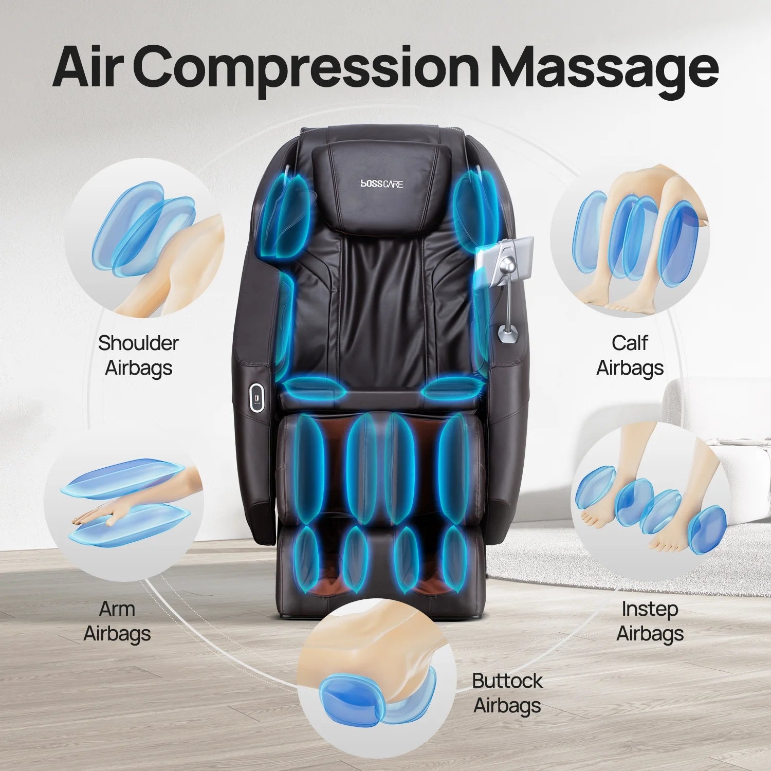 BOSSCARE Massage Chair Zero Gravity with USB and Heater