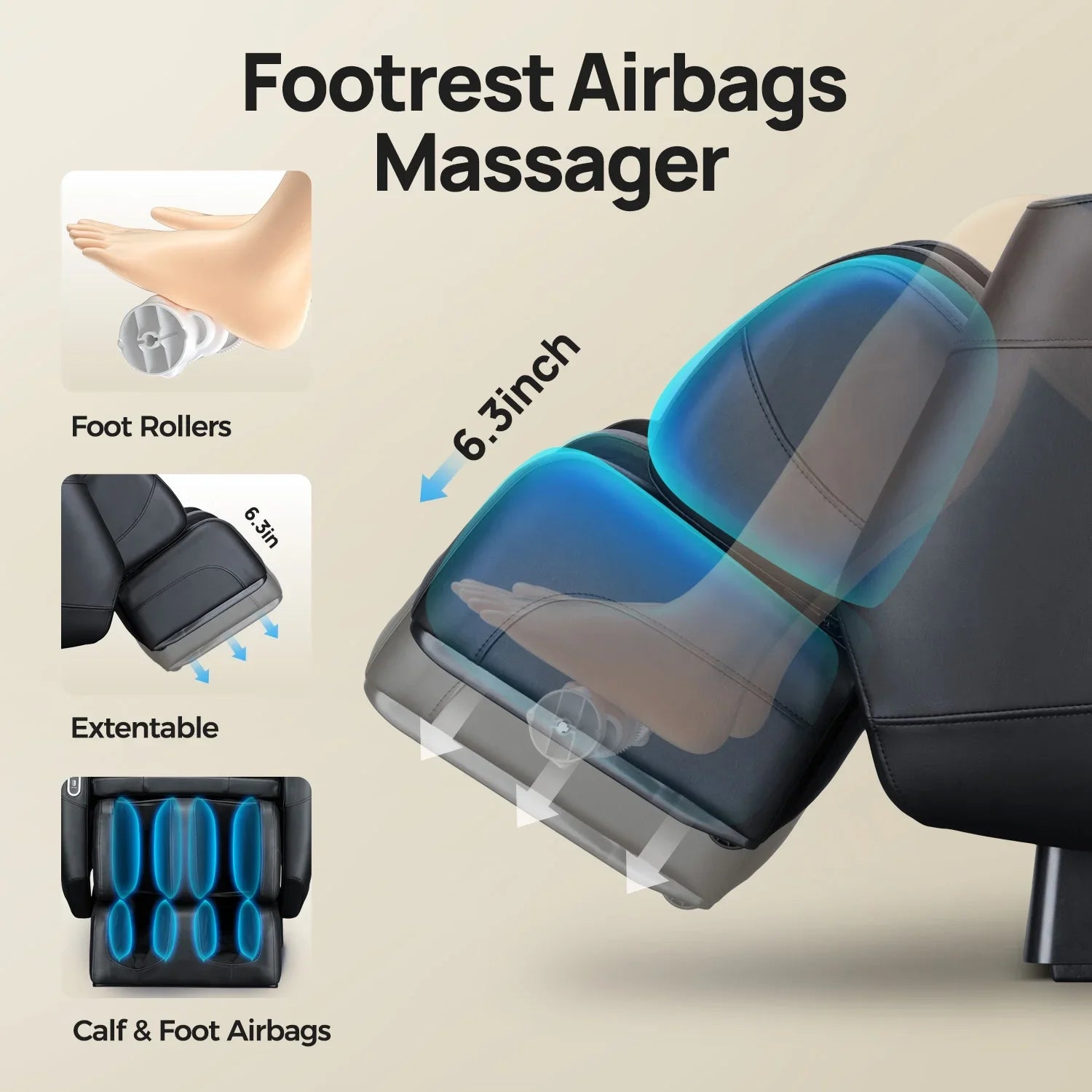 BOSSCARE Massage Chair Zero Gravity with USB and Heater