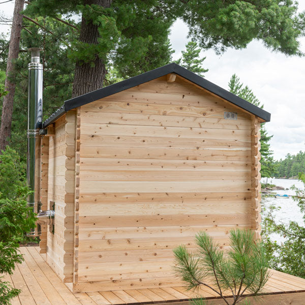 LeisureCraft Georgian Cabin 2–6 Person Outdoor Sauna w/ Porch