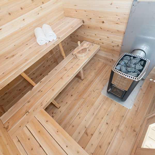 LeisureCraft Georgian Cabin 2–6 Person Outdoor Sauna w/ Porch