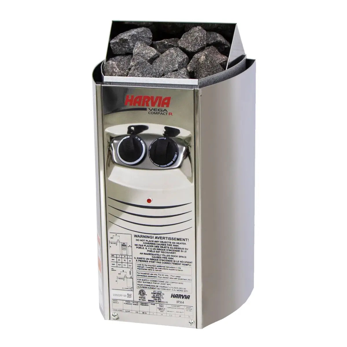 Harvia Vega Compact 3500 3.5KW Sauna Heater with Built-in Control - Finnish Sauna Builders