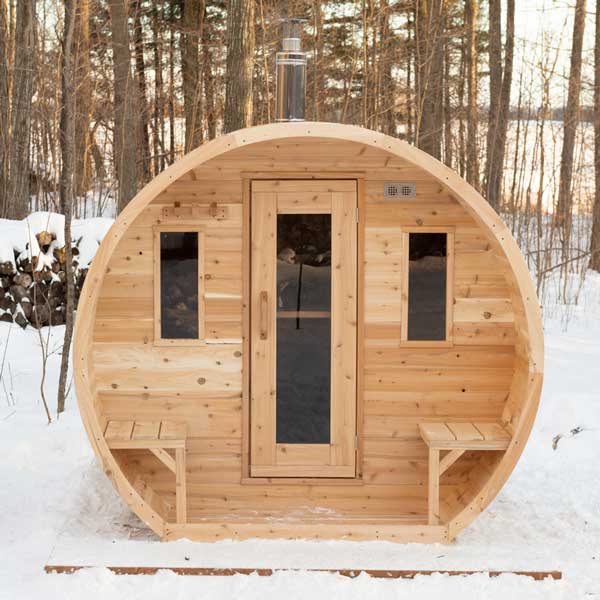 LeisureCraft Canadian Timber Elation 4-Person Barrel Sauna